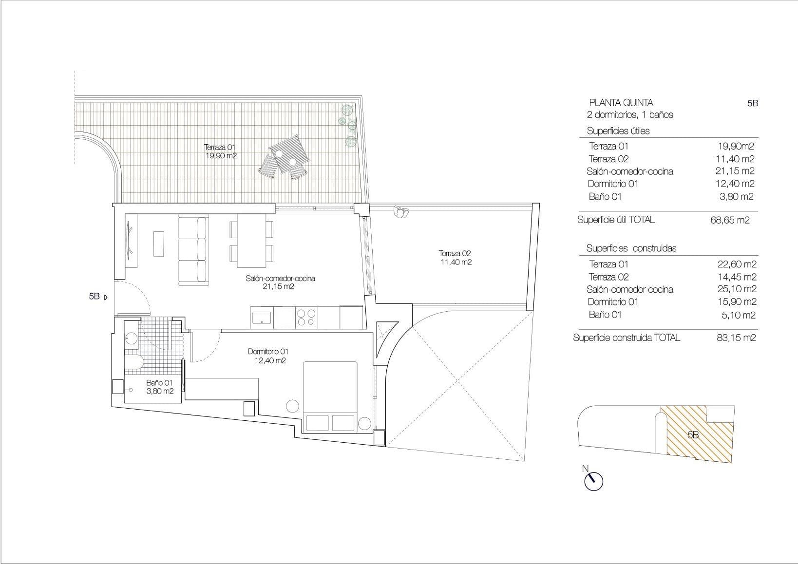 Toppleilighet med 1 soverom i Torrevieja – bilde 3