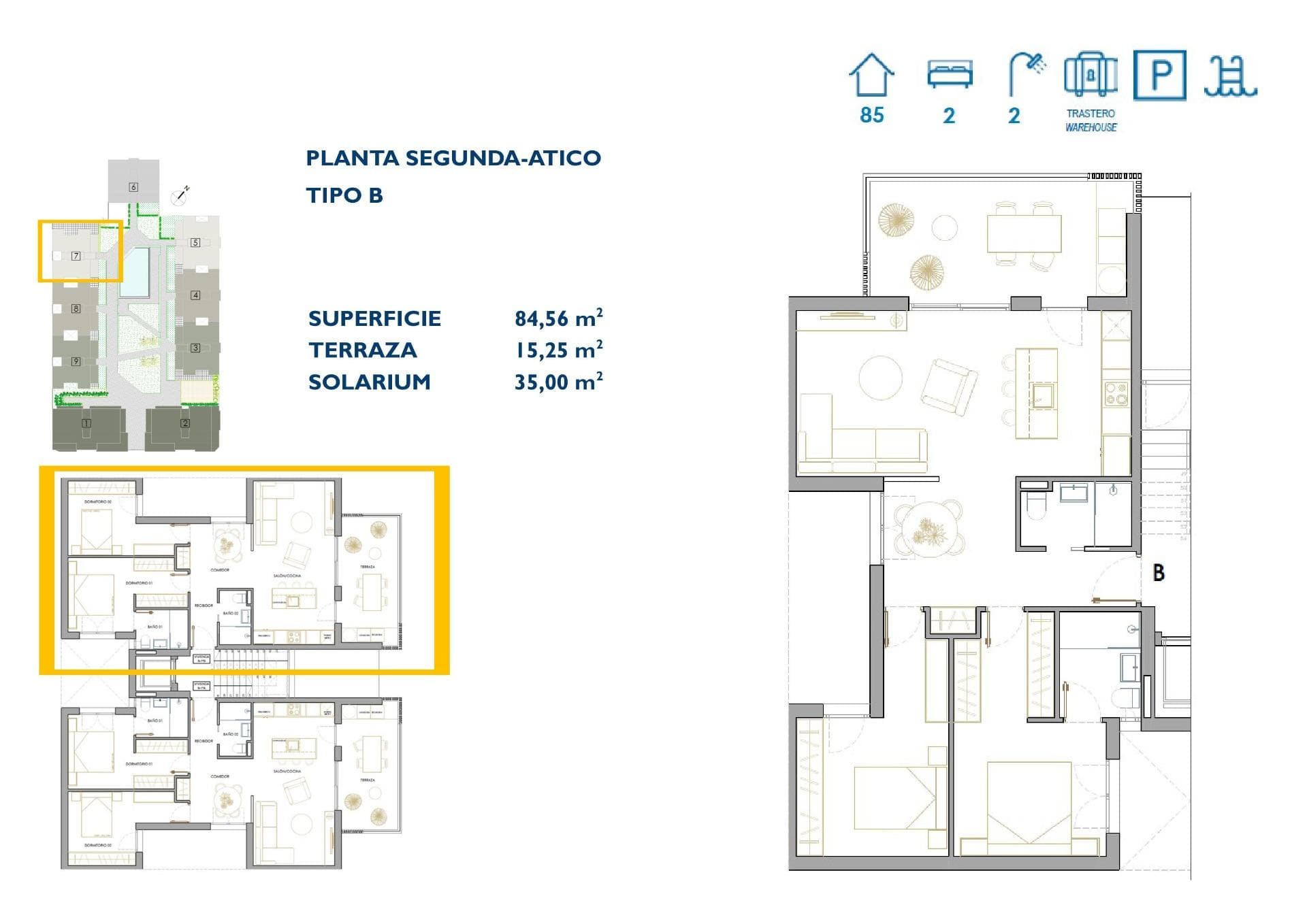 Toppleilighet med 2 soverom og 2 bad – bilde 5
