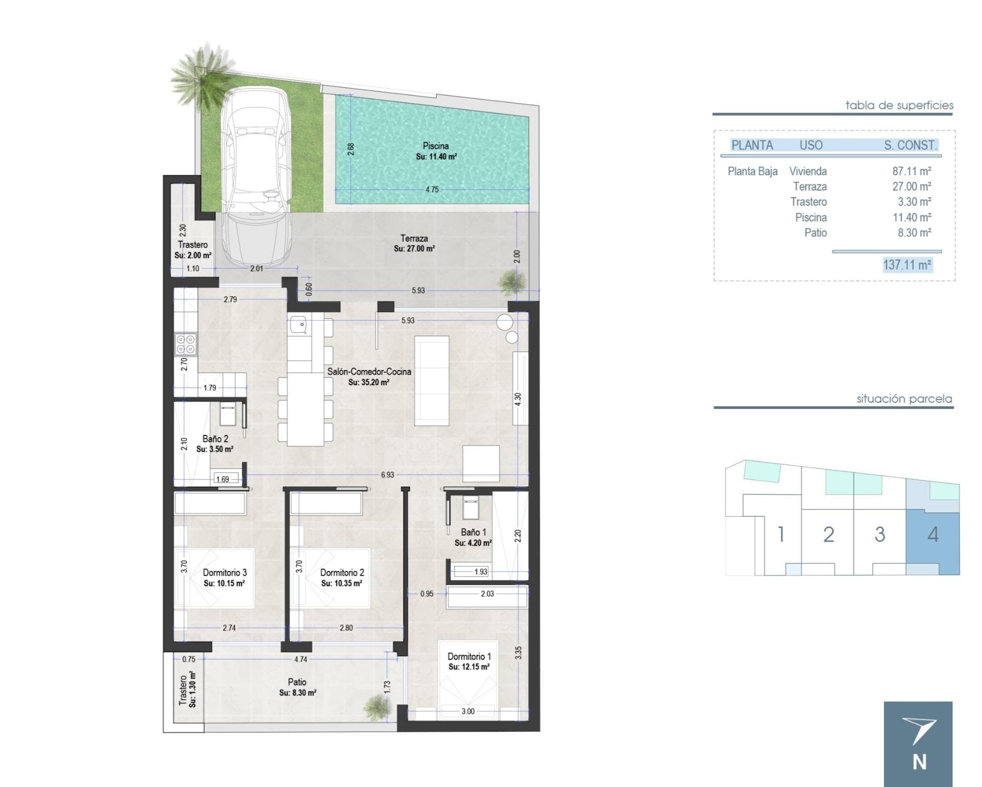 Bungalow med 3 soverom og 2 bad – bilde 6
