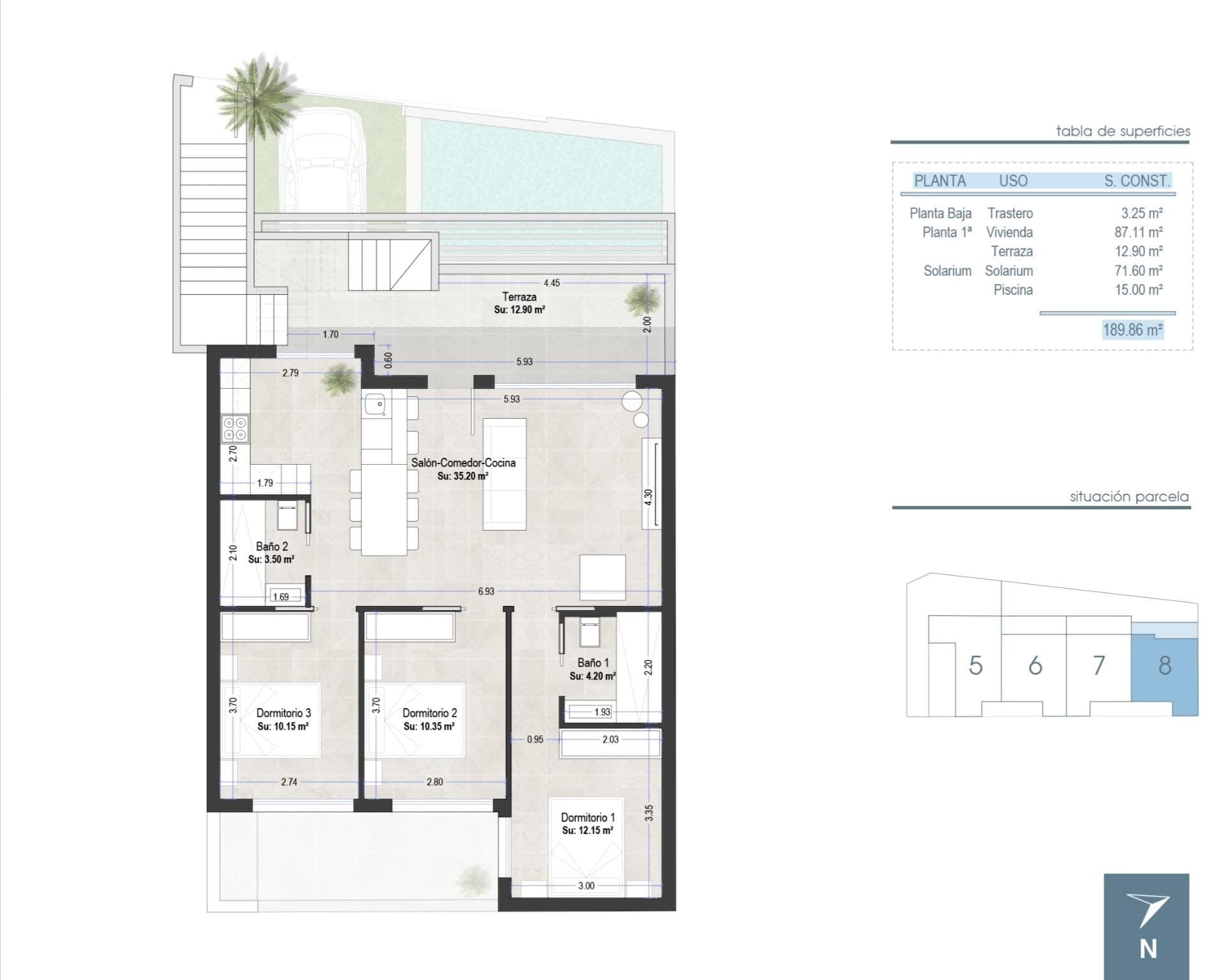 Bungalow med 3 soverom og 2 bad – bilde 6