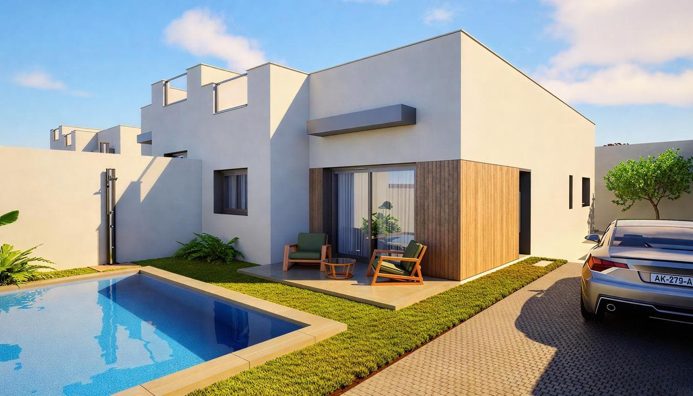 Chalet pareado de 3 dormitorios en Mazarrón