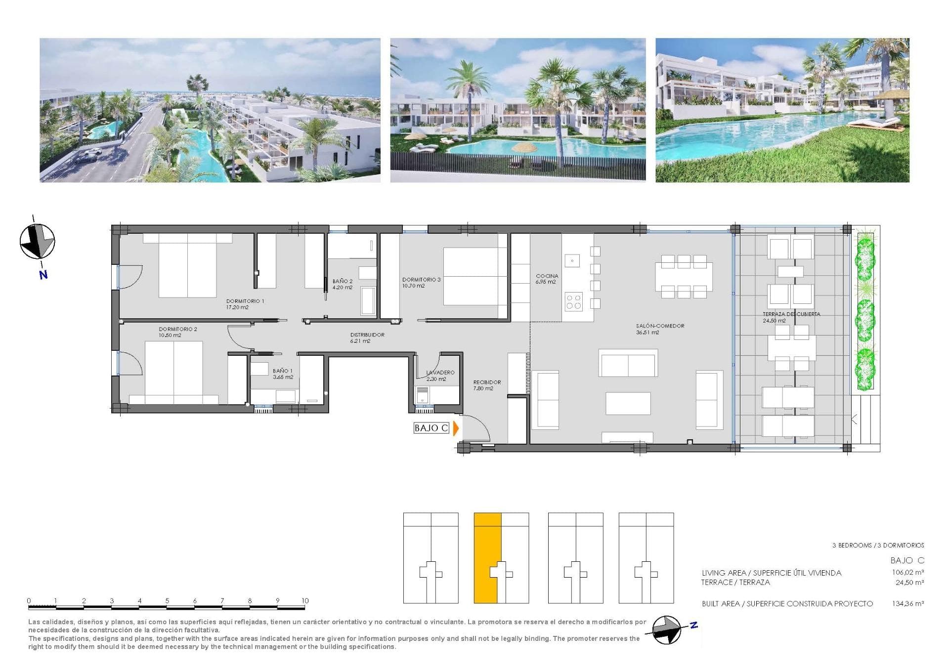 Bungalow med 3 soverom og 2 bad i Mar De Cristal – bilde 5