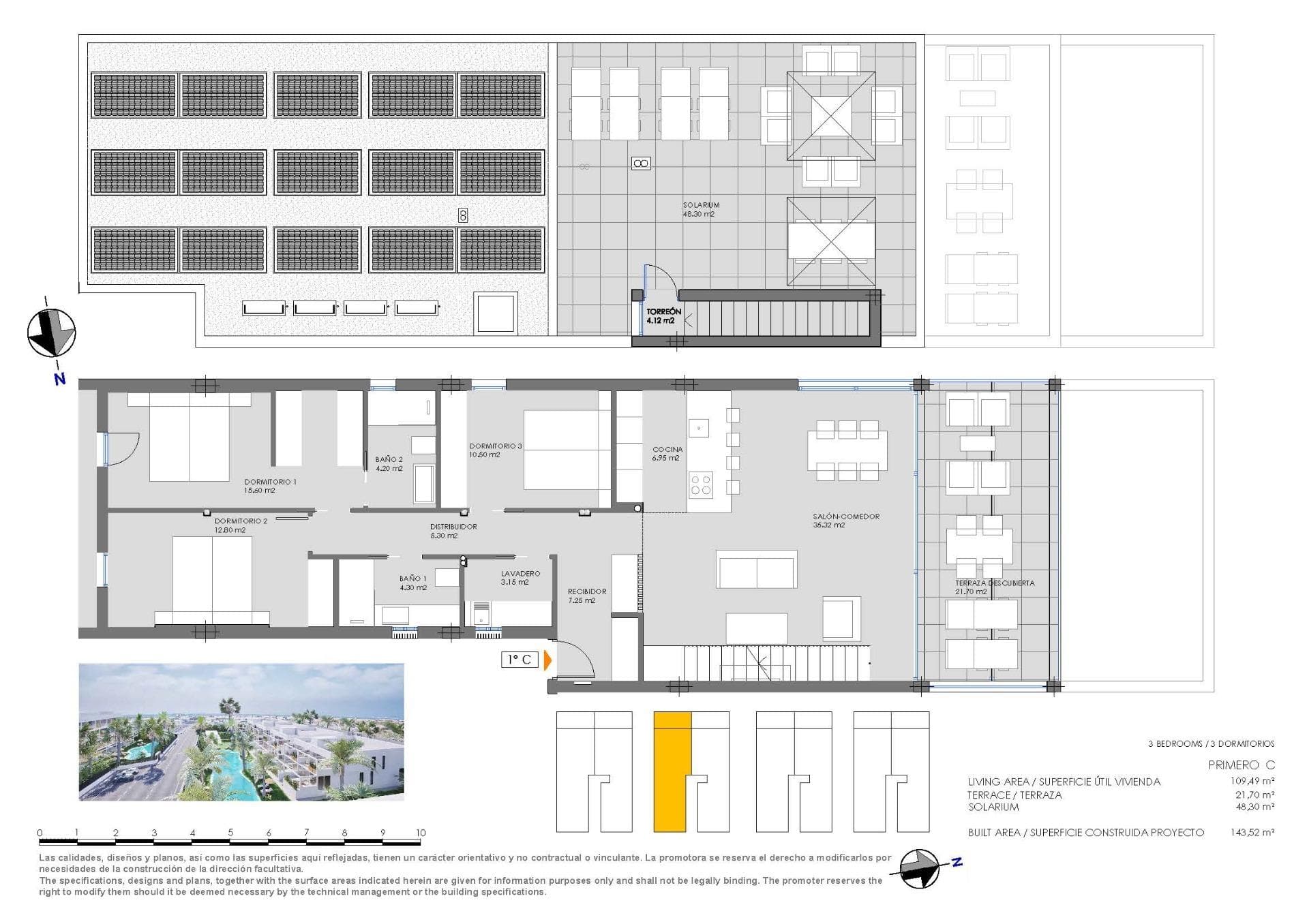 Bungalow med 3 soverom og 2 bad i Mar De Cristal – bilde 5