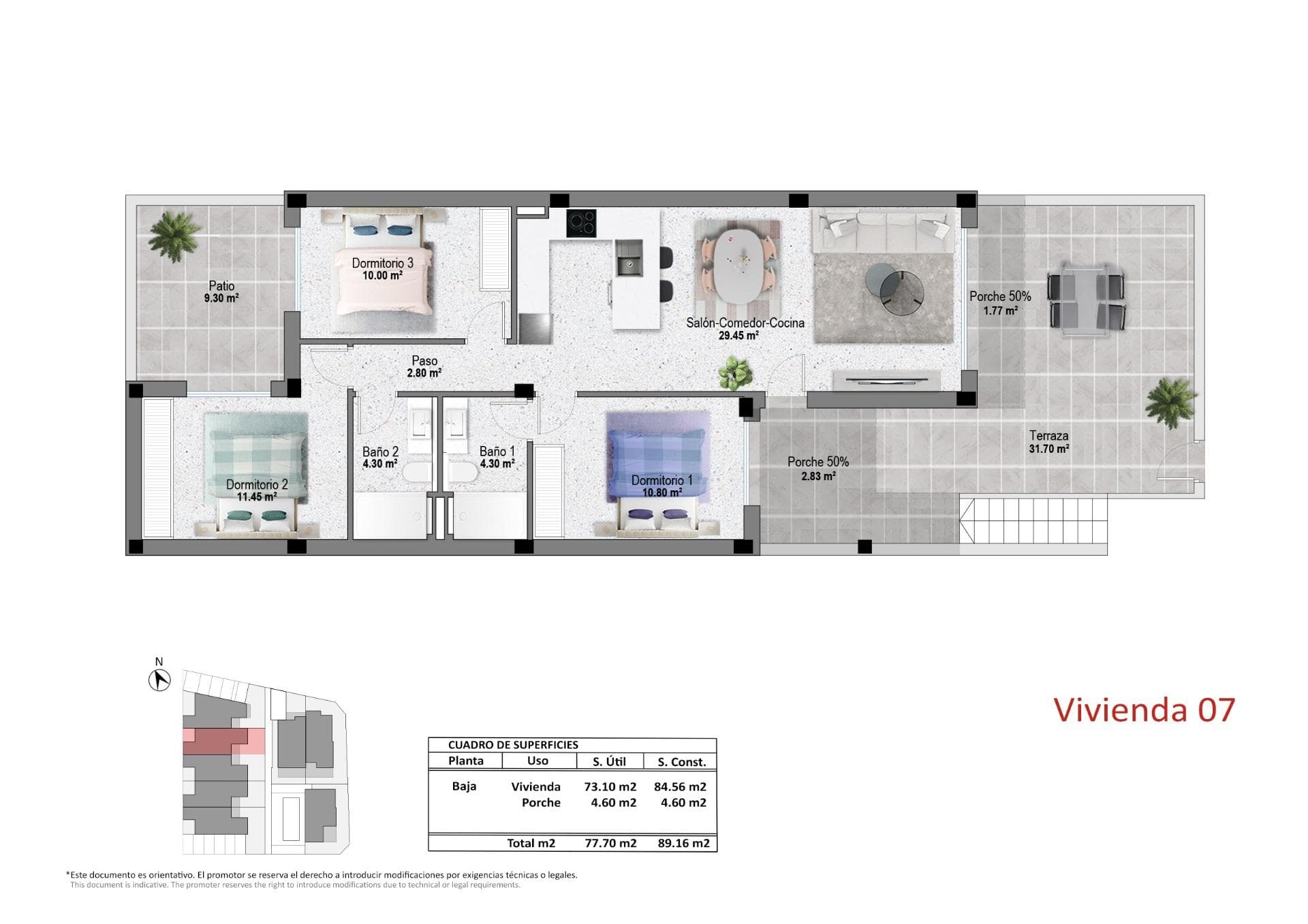 Bungalow med 3 soverom og 2 bad i Pilar de La Horadada – bilde 5